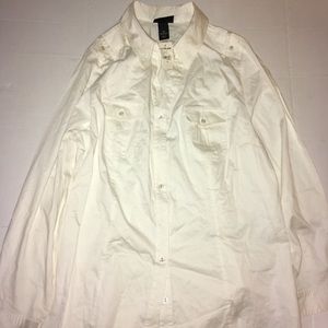 Lane Bryant White Button Down Shirt NWT